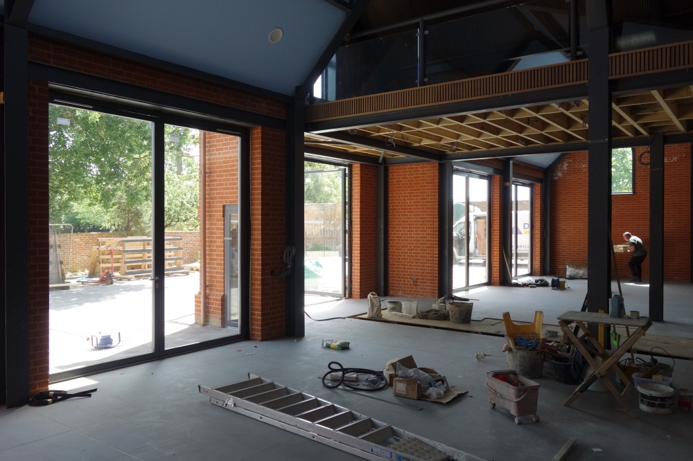 Interior view during construction work